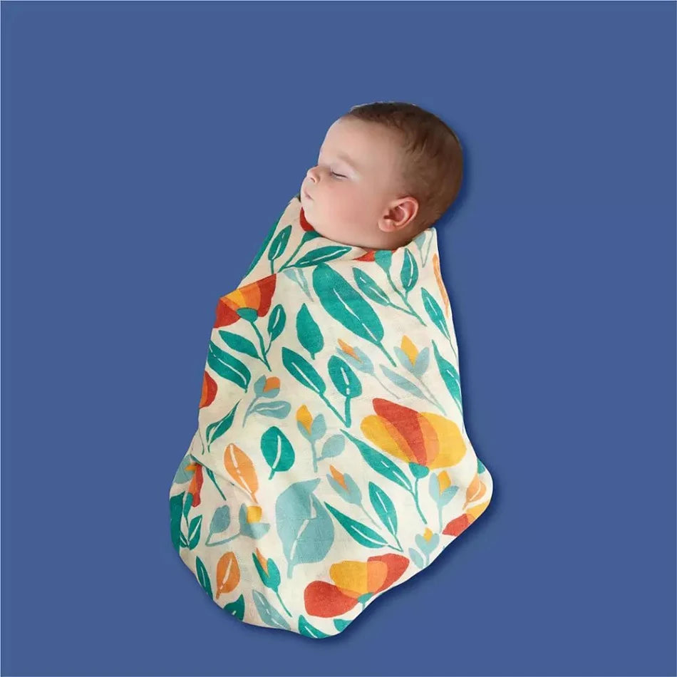 Cotton Muslin Baby Swaddle Blanket — 2-Layer Bath Wrap | 0–7Y