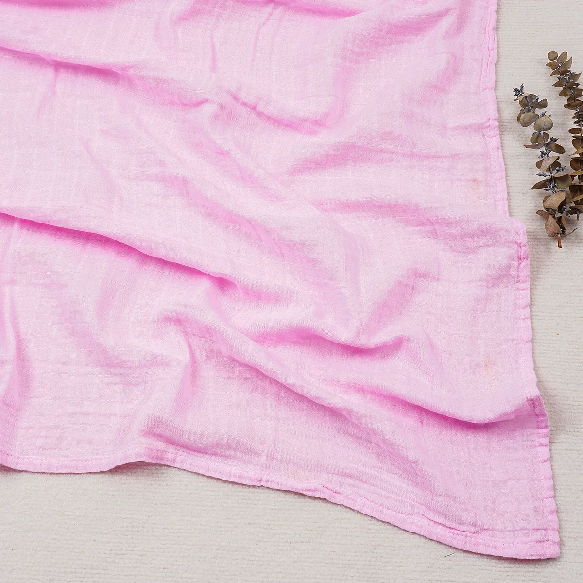 Cotton Muslin Baby Swaddle Blanket — 2-Layer Bath Wrap | 0–7Y