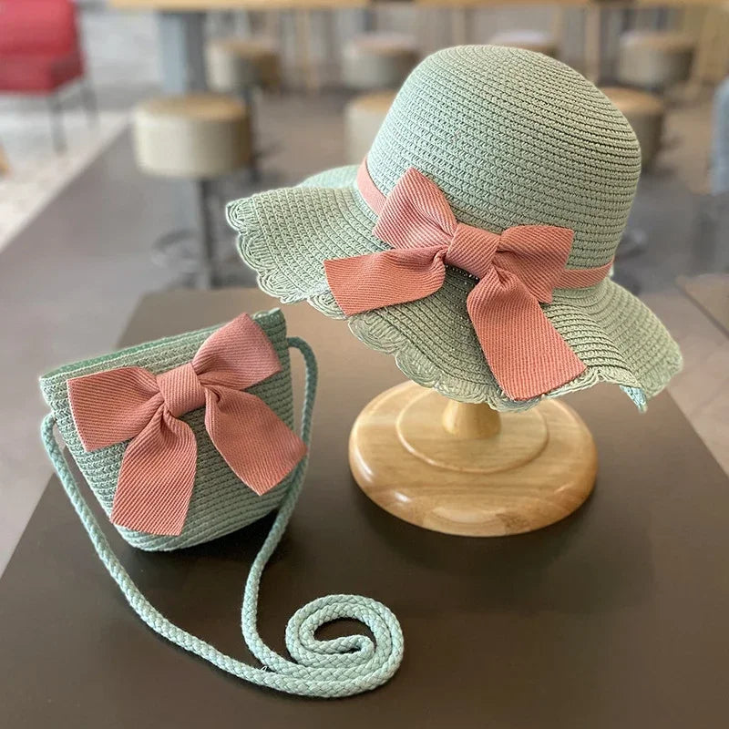 Kids Straw Sun Hat for Girls Summer Beach Cap 2-7 Years - photo 11
