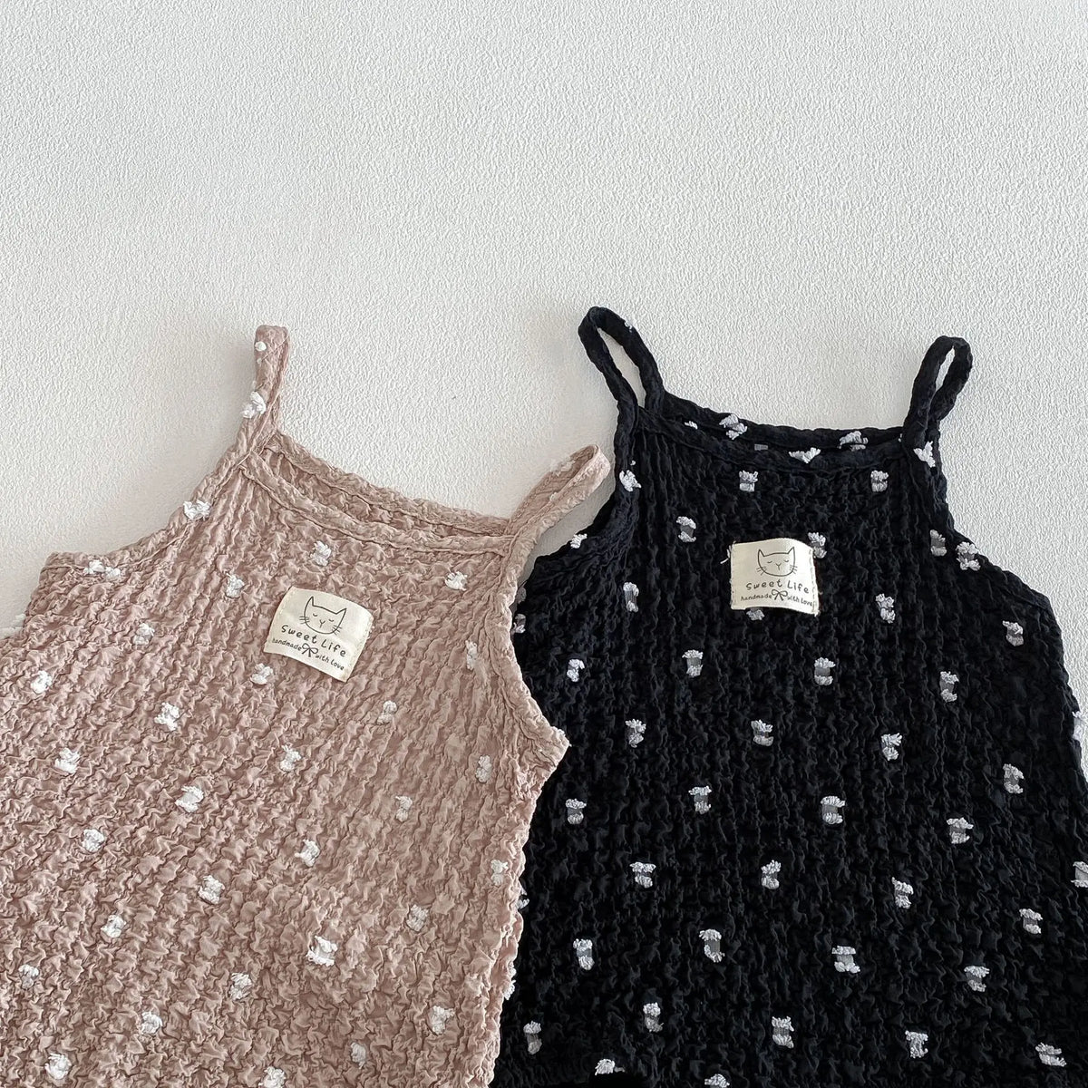 Baby Girl Polka Dot Cami Bodysuit — 100% Cotton Sleeveless Romper | 3–24M - photo 4