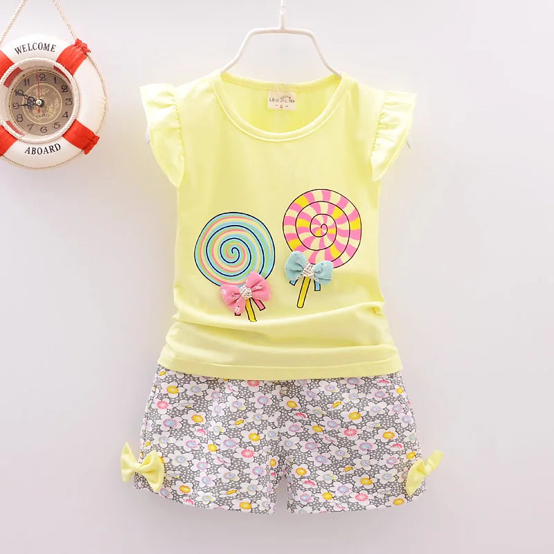 Girls' Lollipop T-Shirt & Shorts Set - Kindle Kids ABC