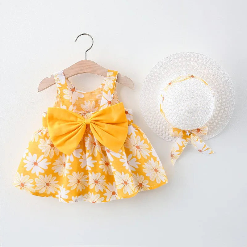 Baby Girl Floral Sleeveless Dress – Bow Detail | 6M–3Y - photo 7