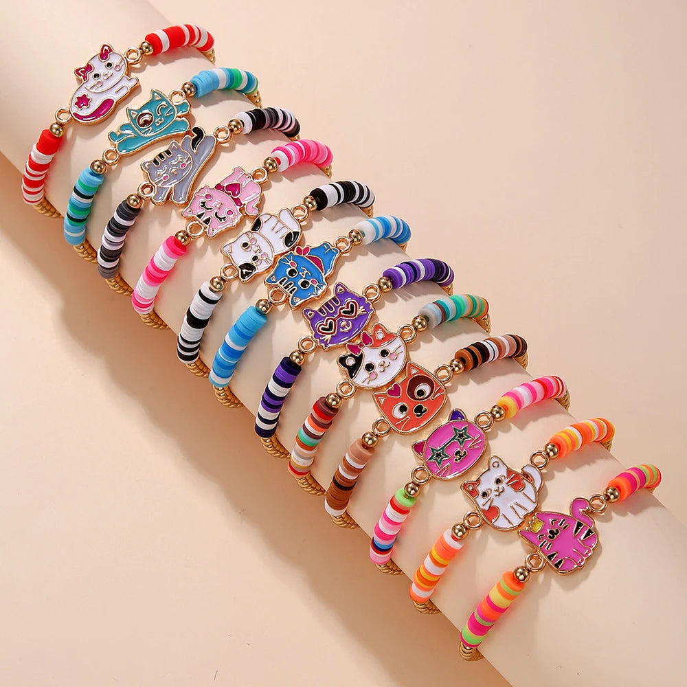 Girls' Charm Bracelets 12-pc — Unicorn Cat Flower Beaded | 5–10Y - photo 7