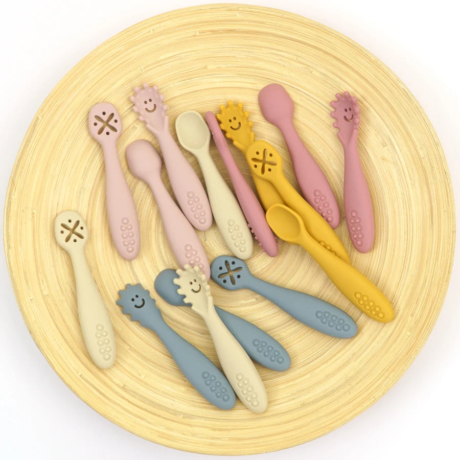 Silicone Baby Self-Feeding Set — 3-Piece Spoon, Fork & Masher | 6M+ - photo 6
