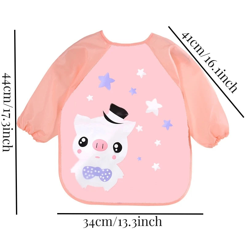 Long Sleeve Waterproof Baby Bib – EVA Feeding Smock | 0–3Y - photo 2