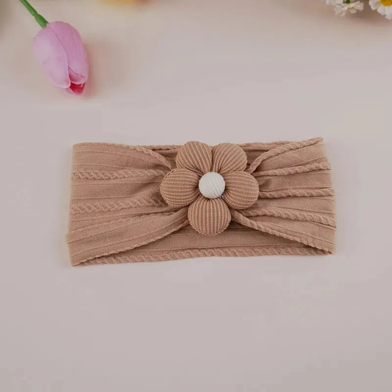 Baby Girl Floral Headbands — Soft Elastic Turban Set | 0–7Y