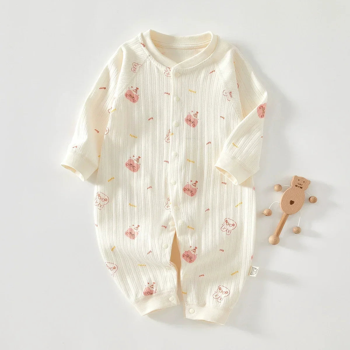 Heart Print Cotton Baby Romper - Kindle Kids ABC - view 7