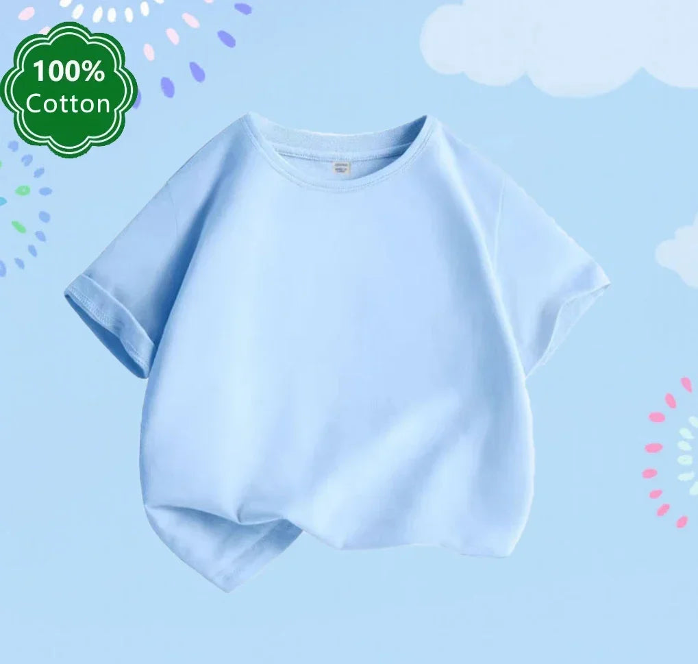 Kids Cotton Solid-Color Crew T-Shirt 3-12Y - photo 3