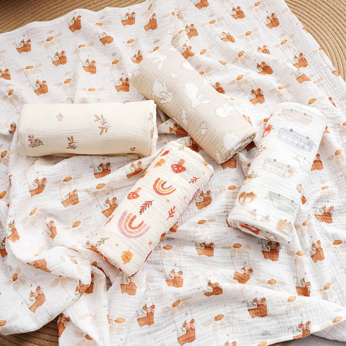 100% Cotton Muslin Baby Swaddle Wrap - Kindle Kids ABC - view 3