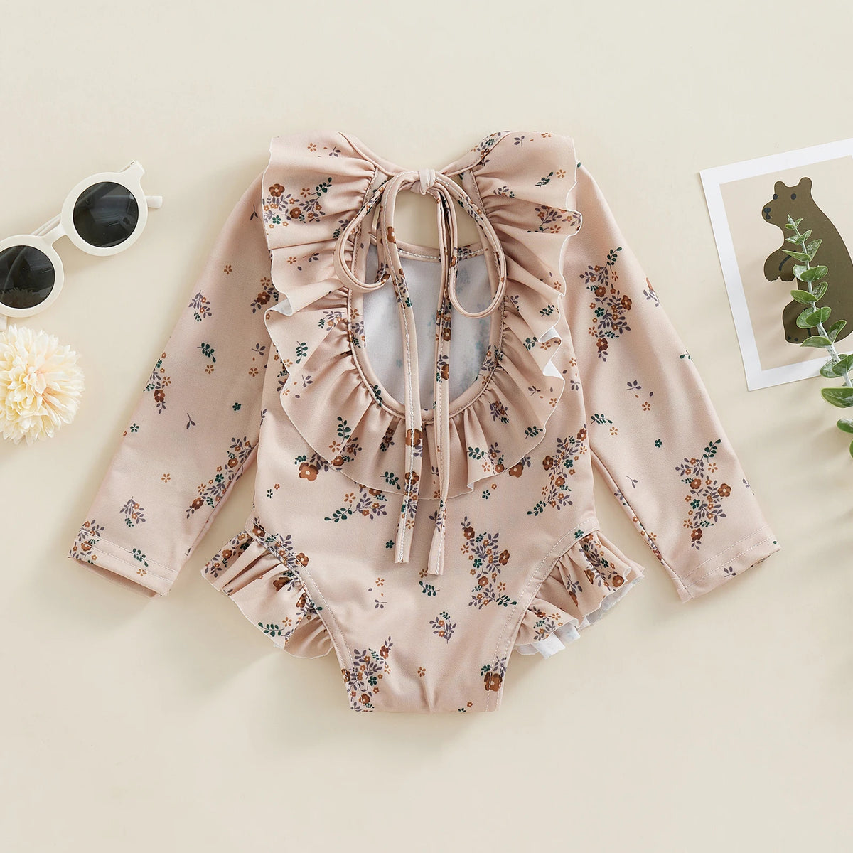 Floral Ruffle Baby Swimsuit - Kindle Kids ABC