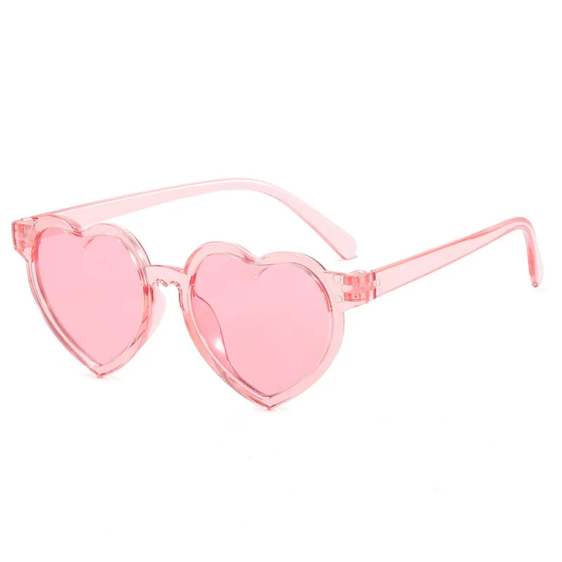 Clear pink heart-shaped kids sunglasses