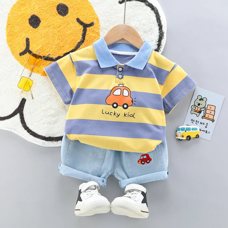 Boys' Polo Shirt & Denim Shorts Set – 2-Piece Summer Outfit - photo 6