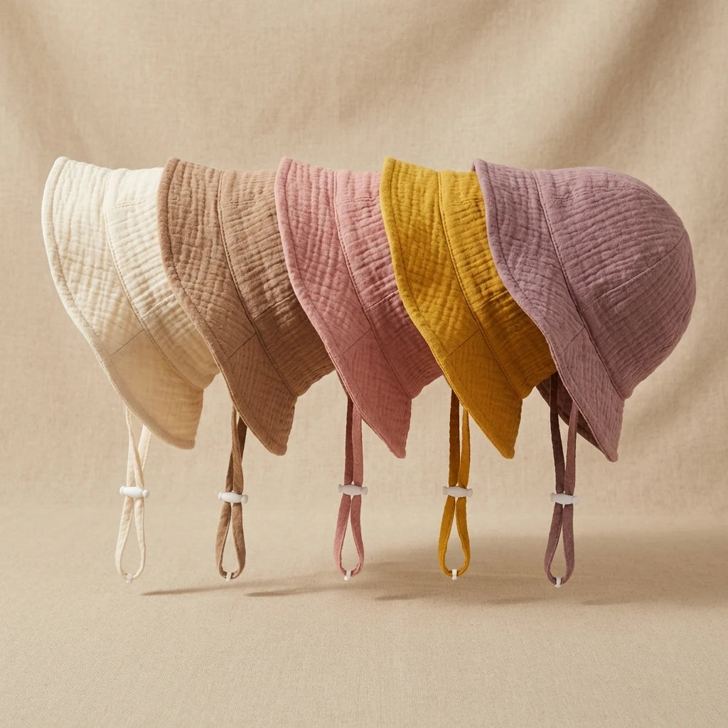 Baby cotton bucket sun hat breathable fisherman hat