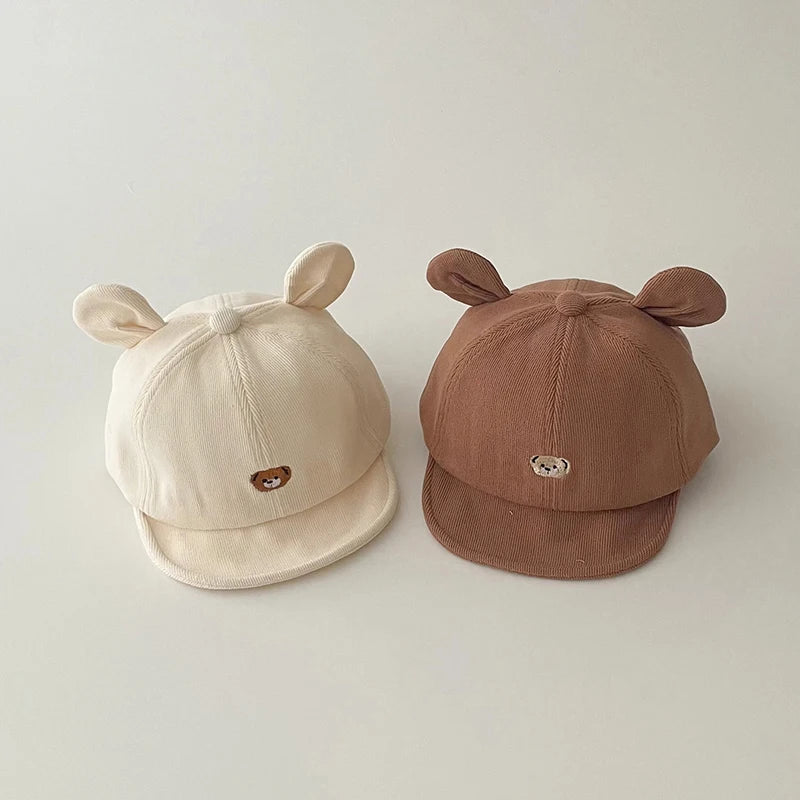 Baby Cotton Bear Baseball Cap — Cute Sun Hat with Ears | 0–7Y