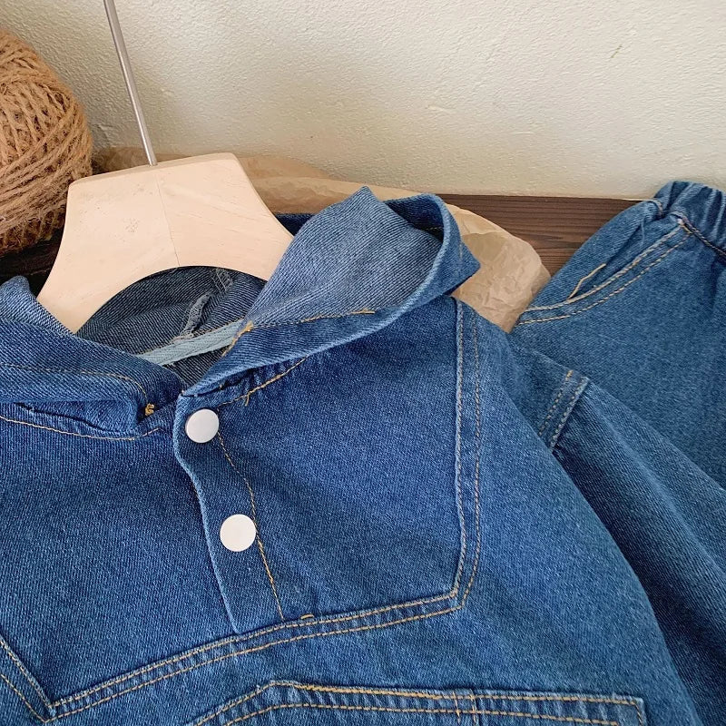 Kids Denim Hooded Set 2-6Y - photo 4