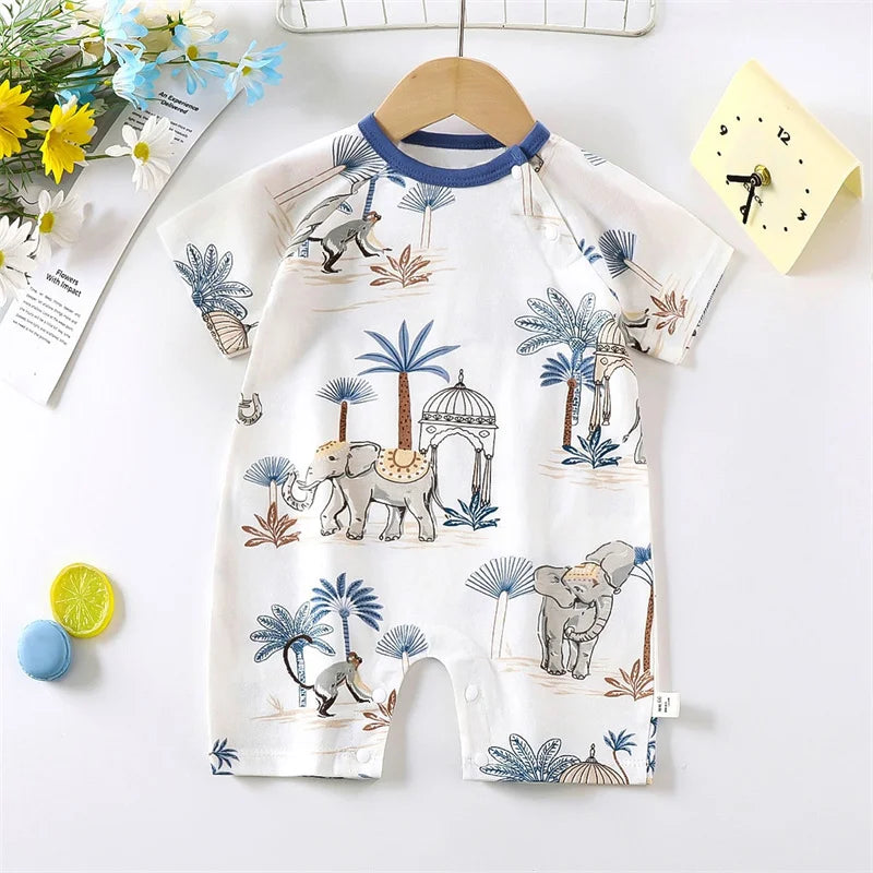 Cartoon Print Cotton Baby Romper - Kindle Kids ABC - view 4