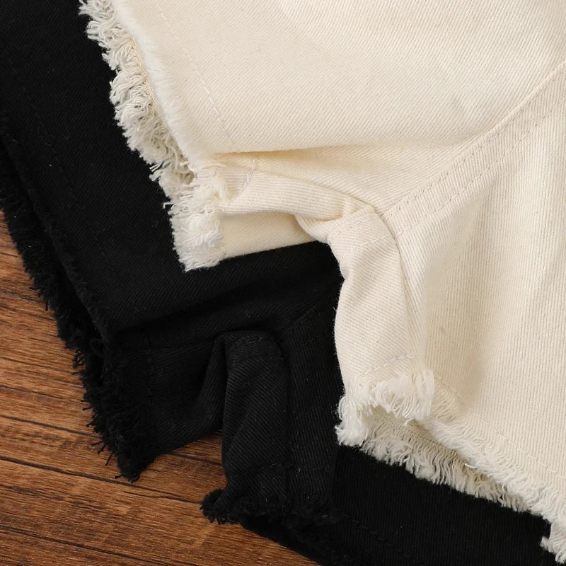 Girls Black White Cotton Shorts Soft Elastic Loose - photo 4