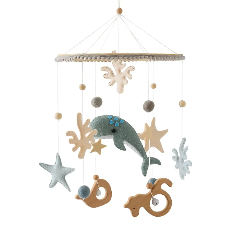 Wooden Crib Mobile - Moon Stars Astronaut Bell Toy - photo 13