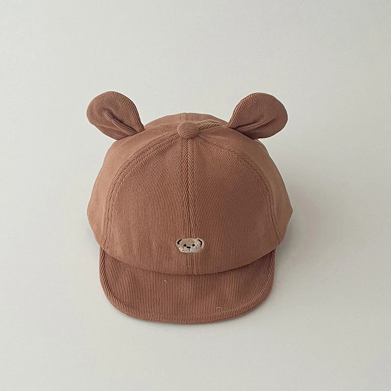Baby Cotton Bear Baseball Cap — Cute Sun Hat with Ears | 0–7Y