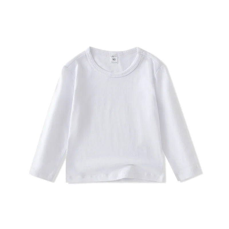 Kids long-sleeve cotton crew-neck basic top