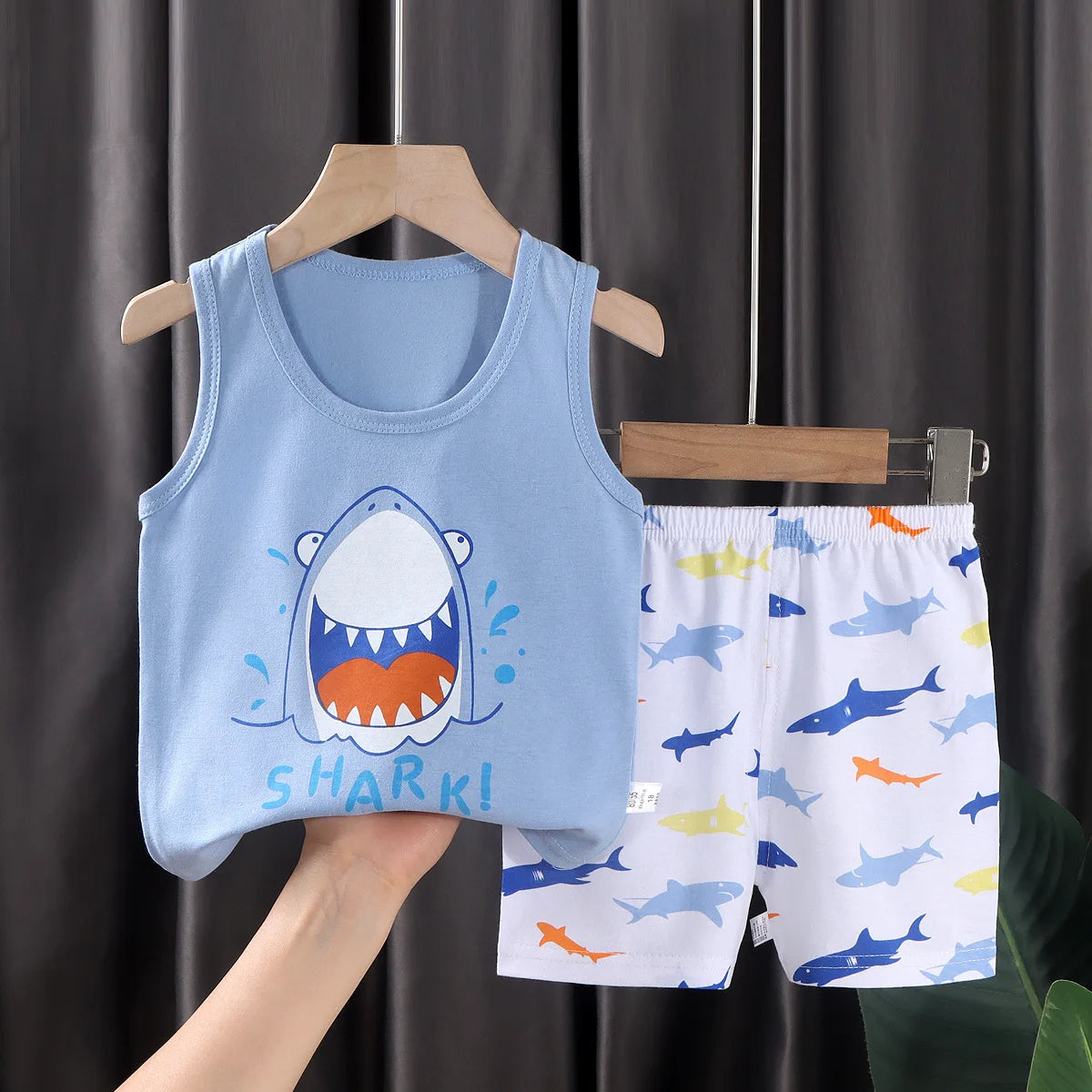 Kids summer sleeveless cotton vest and shorts set, ages 9M-8Y - photo 9