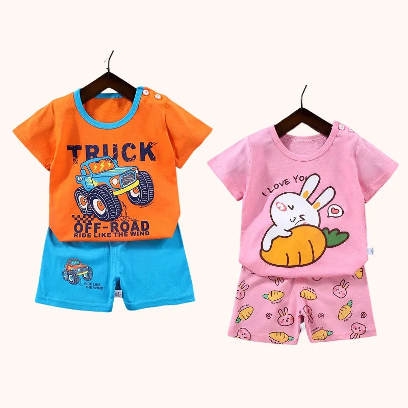 Kids' 2-Piece Summer Set – Cotton T-Shirt & Shorts | Boys & Girls - photo 2