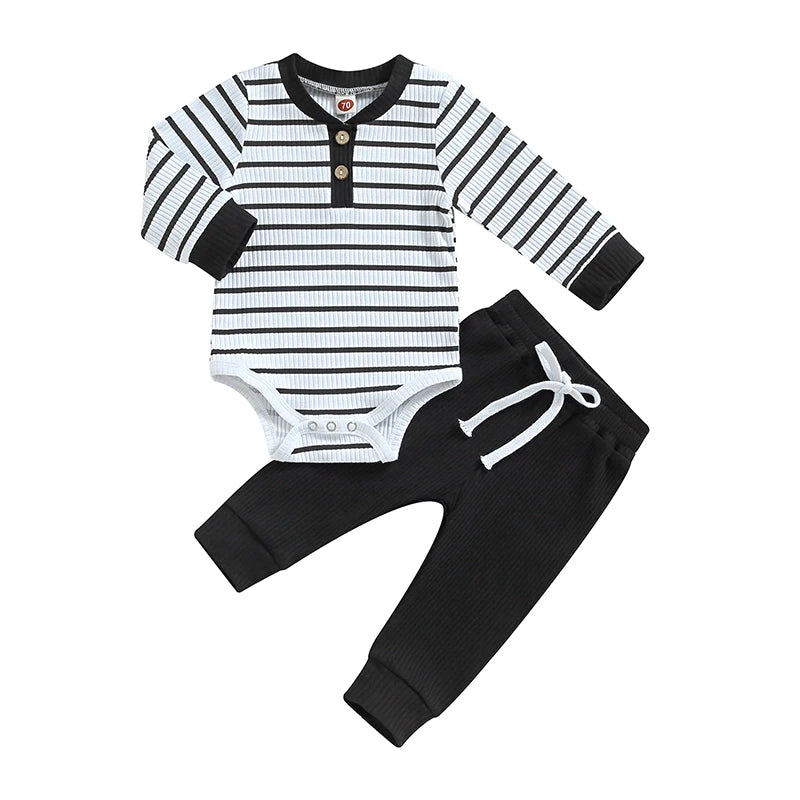 Ribbed Striped Cotton Baby Set - Kindle Kids ABC - view 7