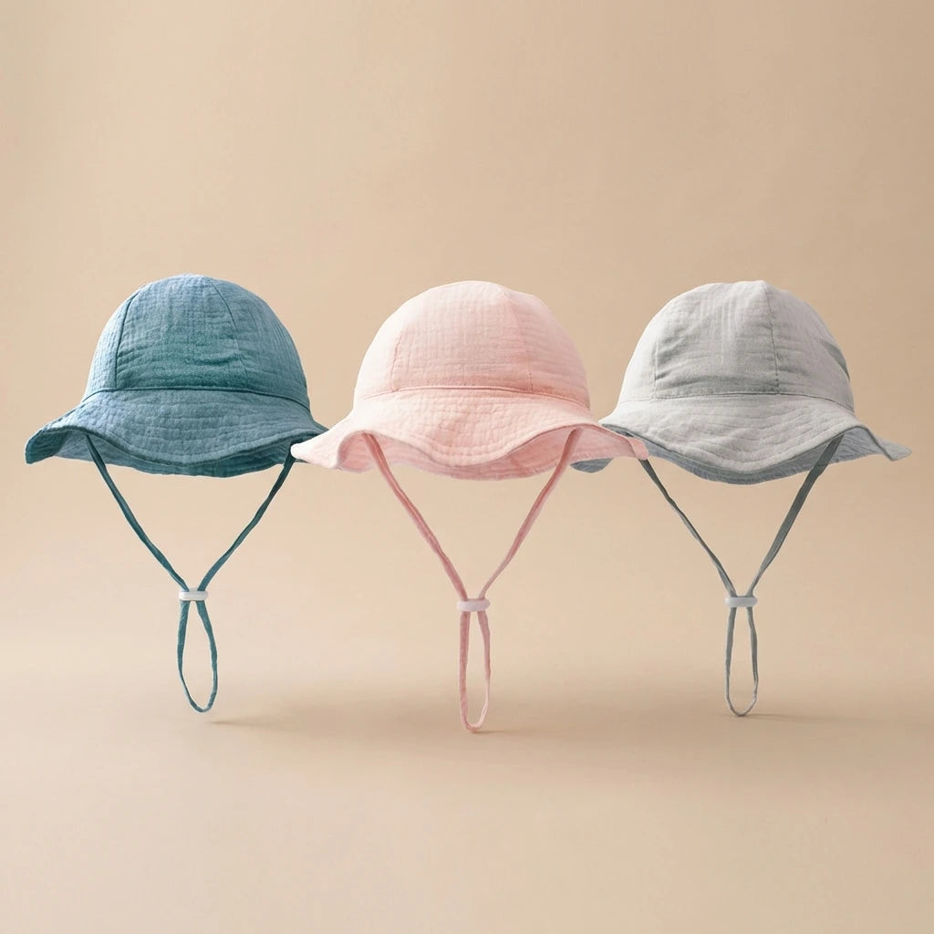 Baby cotton bucket sun hat breathable fisherman hat