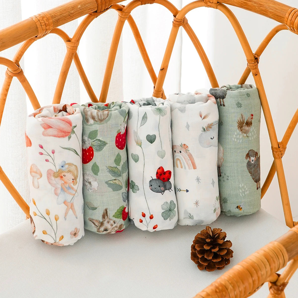 Premium Bamboo Cotton Muslin Baby Swaddle Blanket - Kindle Kids ABC - view 2