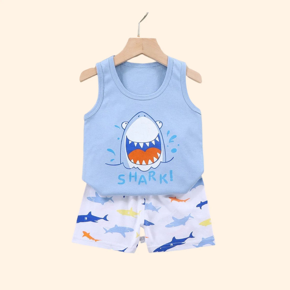 Kids summer sleeveless cotton vest and shorts set, ages 9M-8Y - photo 4