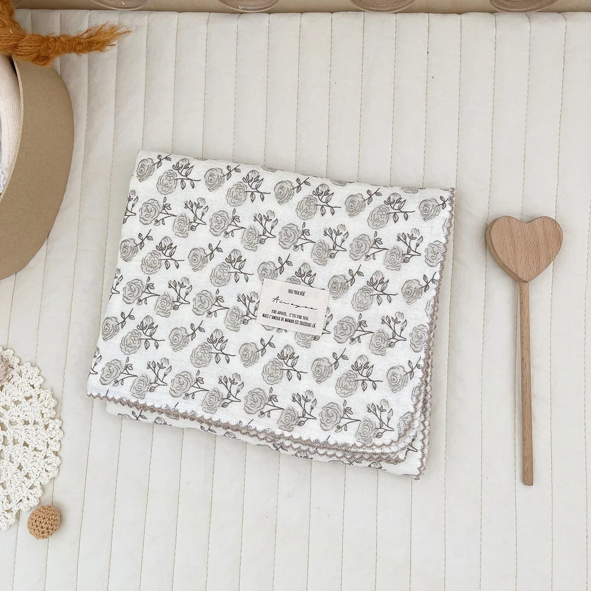Floral Cotton Muslin Baby Swaddle Blanket - Kindle Kids ABC - view 9