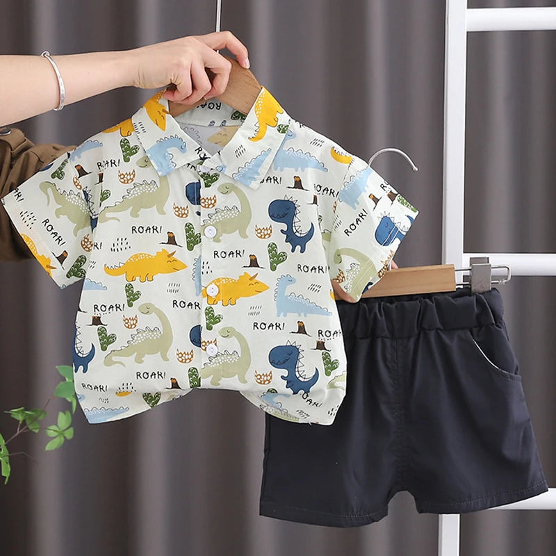 Baby Boy Cotton T-Shirt & Shorts Set – Cartoon Print | 2–5Y - photo 9