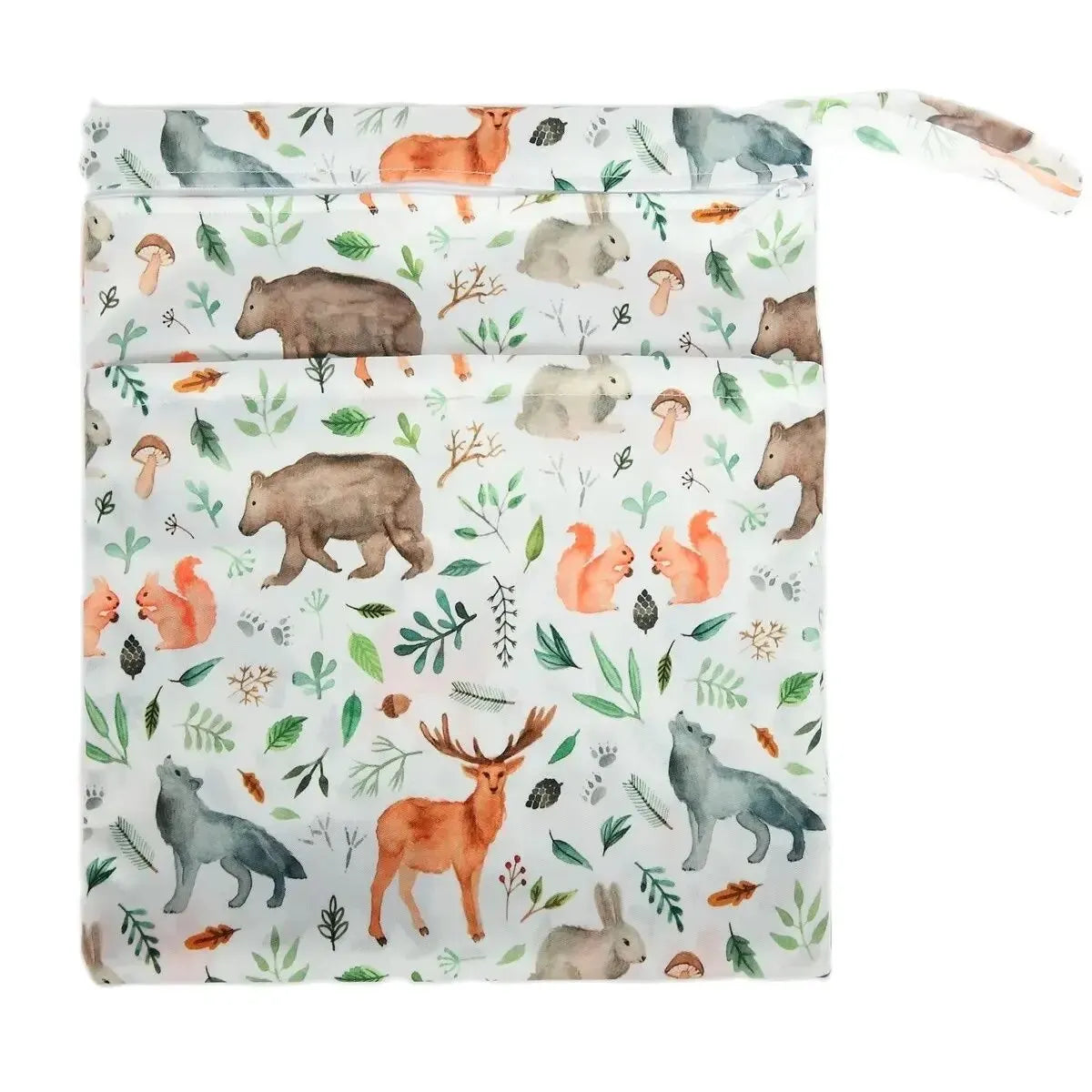 Wet dry diaper bag two-zip waterproof reusable pouch