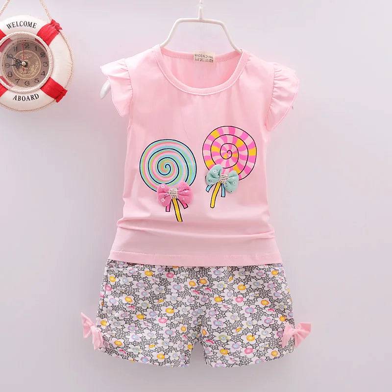 Girls' Lollipop T-Shirt & Shorts Set - Kindle Kids ABC