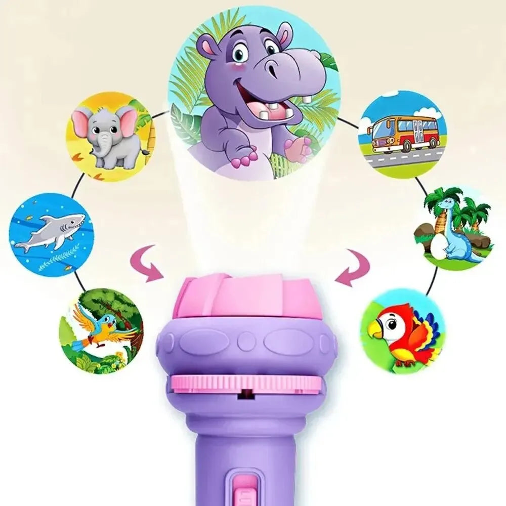 Cartoon projector flashlight bedtime story torch toy
