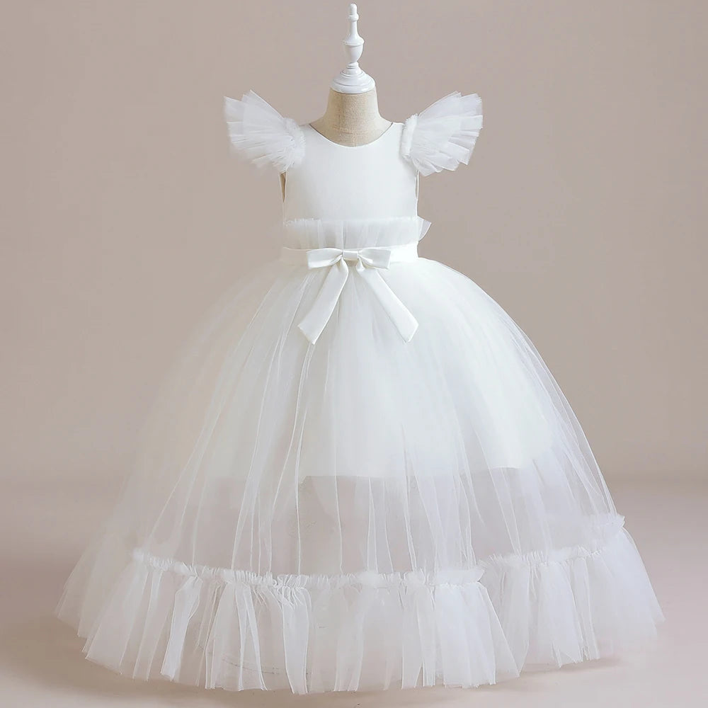 Girls Tulle Pageant Dress 2-10Y — Wedding Bridesmaid Princess Prom Gown - photo 3