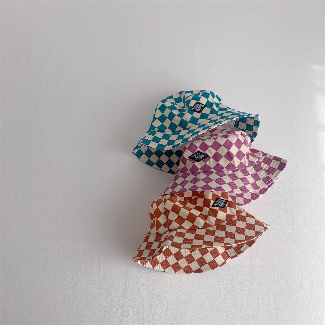 Kids Checkerboard Bucket Hat - Soft Cotton Sun Hat - photo 3