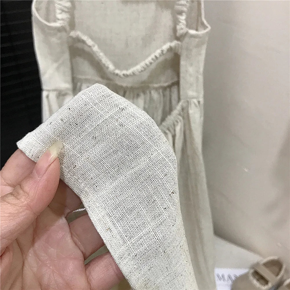 Girls Linen Halter Vest Dress | Candy Colors - photo 6