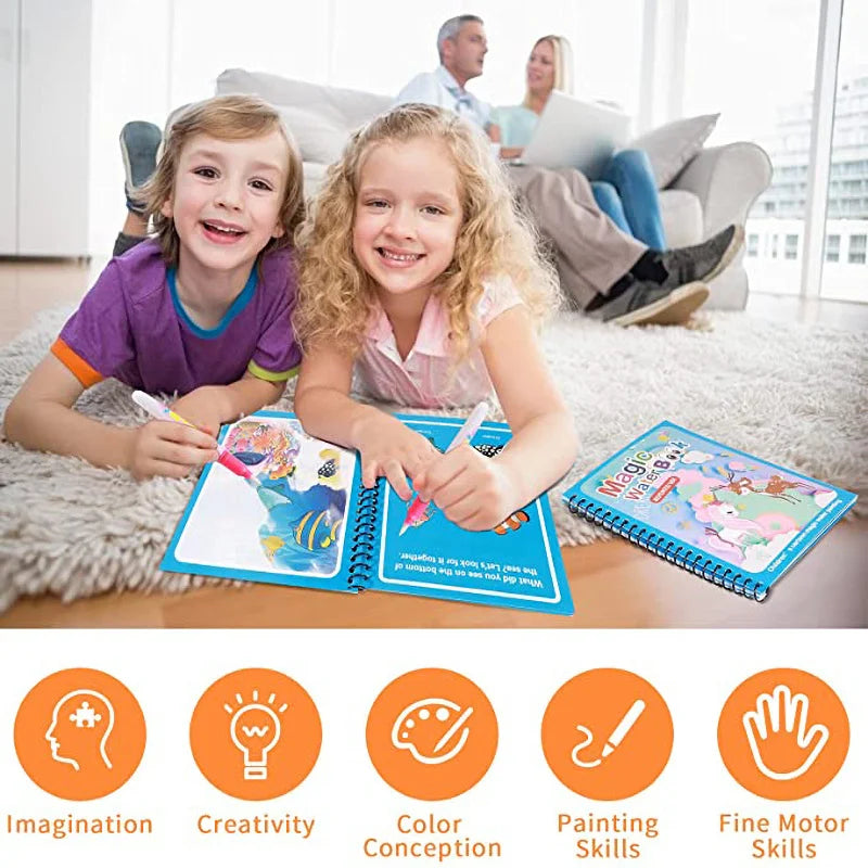 Magic Water Drawing Book - Reusable Mess-Free Colouring - photo 6