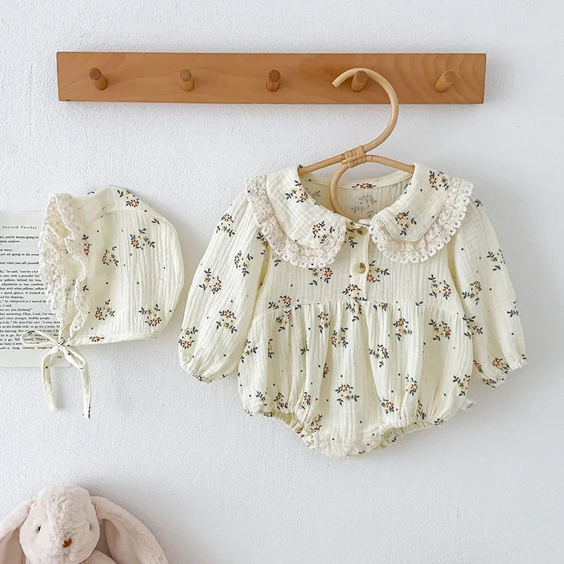 Floral Lace Cotton Baby Romper - Kindle Kids ABC - view 5