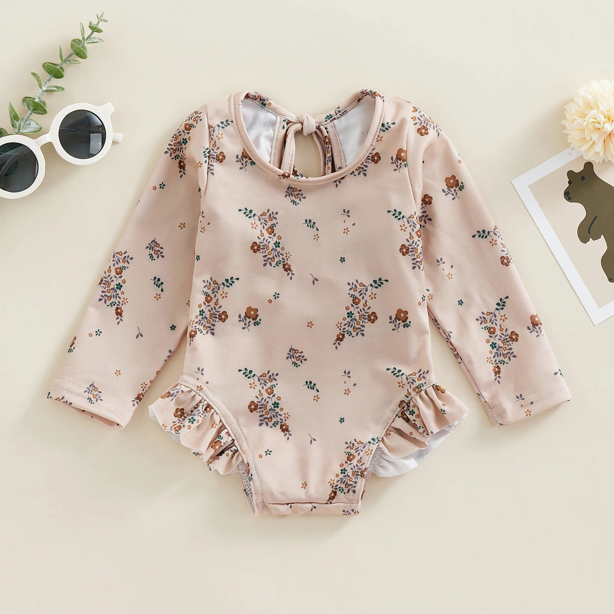 Floral Ruffle Baby Swimsuit - Kindle Kids ABC - view 2