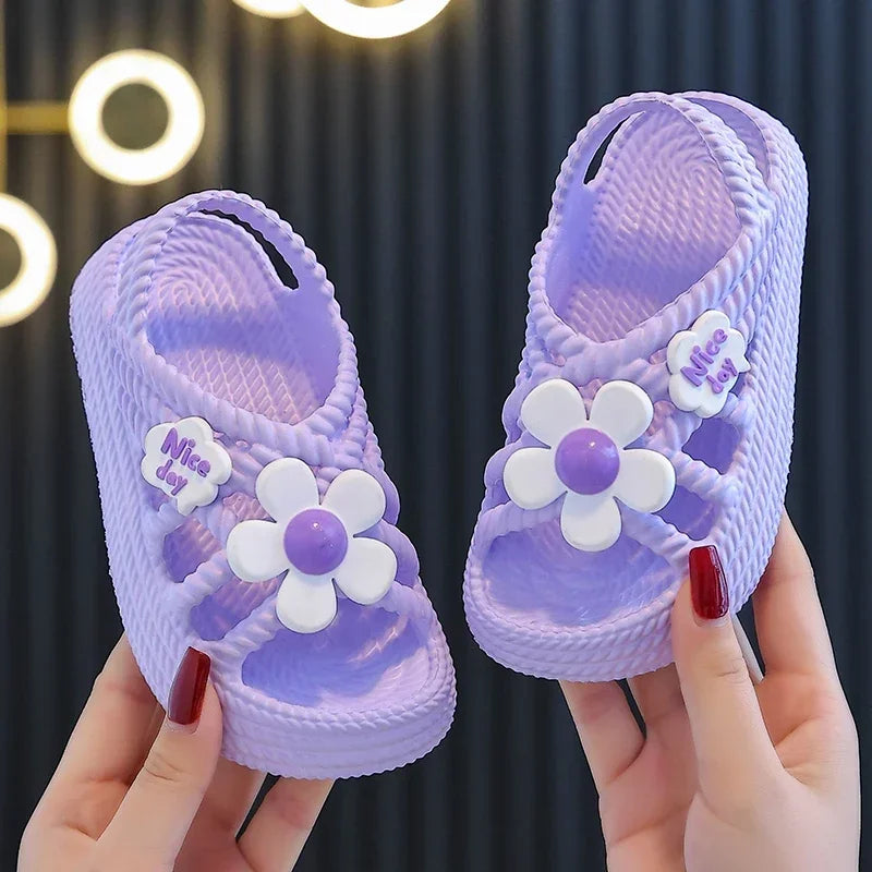 Girls Flower Summer Sandals - Lightweight Non-Slip Age 2-8 - photo 6