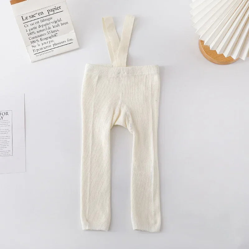 Baby Cotton Suspender Overalls — High-Waist Casual Pants | 0–12M