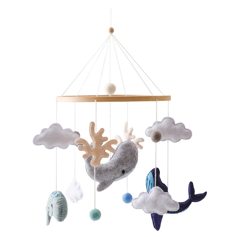 Wooden Crib Mobile - Moon Stars Astronaut Bell Toy - photo 7