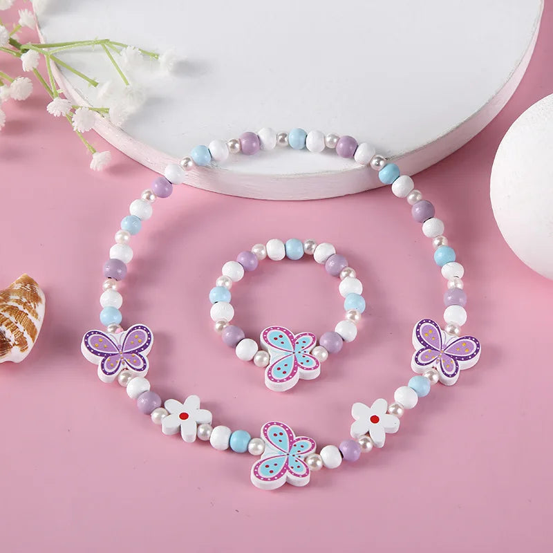 Wooden Unicorn Necklace Bracelet - Cartoon Animal Charms Kids - photo 9