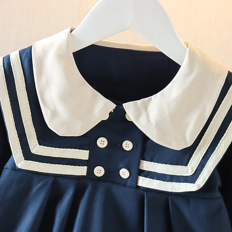Toddler Girl Doll Collar Cotton Dress — Long Sleeve | 0-3Y - photo 3