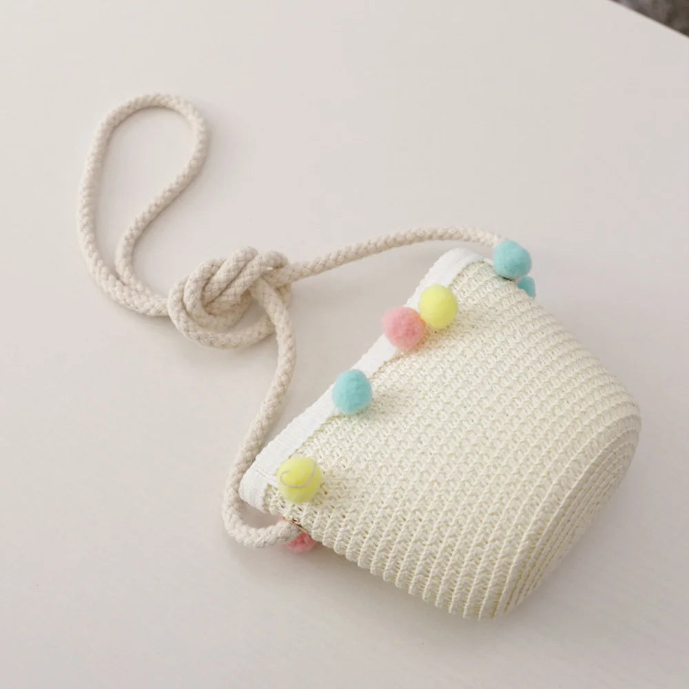 Girls' Straw Crossbody Bag — Natural Woven — photo 11