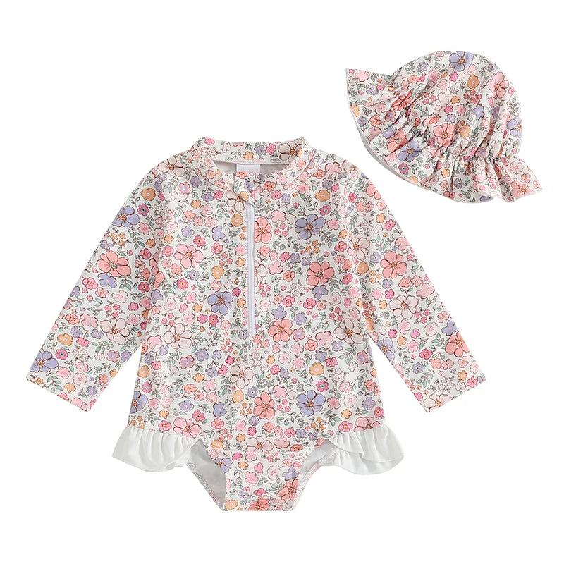 Floral Ruffle Baby Swimsuit - Kindle Kids ABC - view 11
