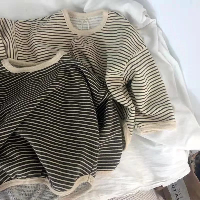 Kids striped cotton long-sleeve tee, casual top - Kindle Kids ABC - view 5