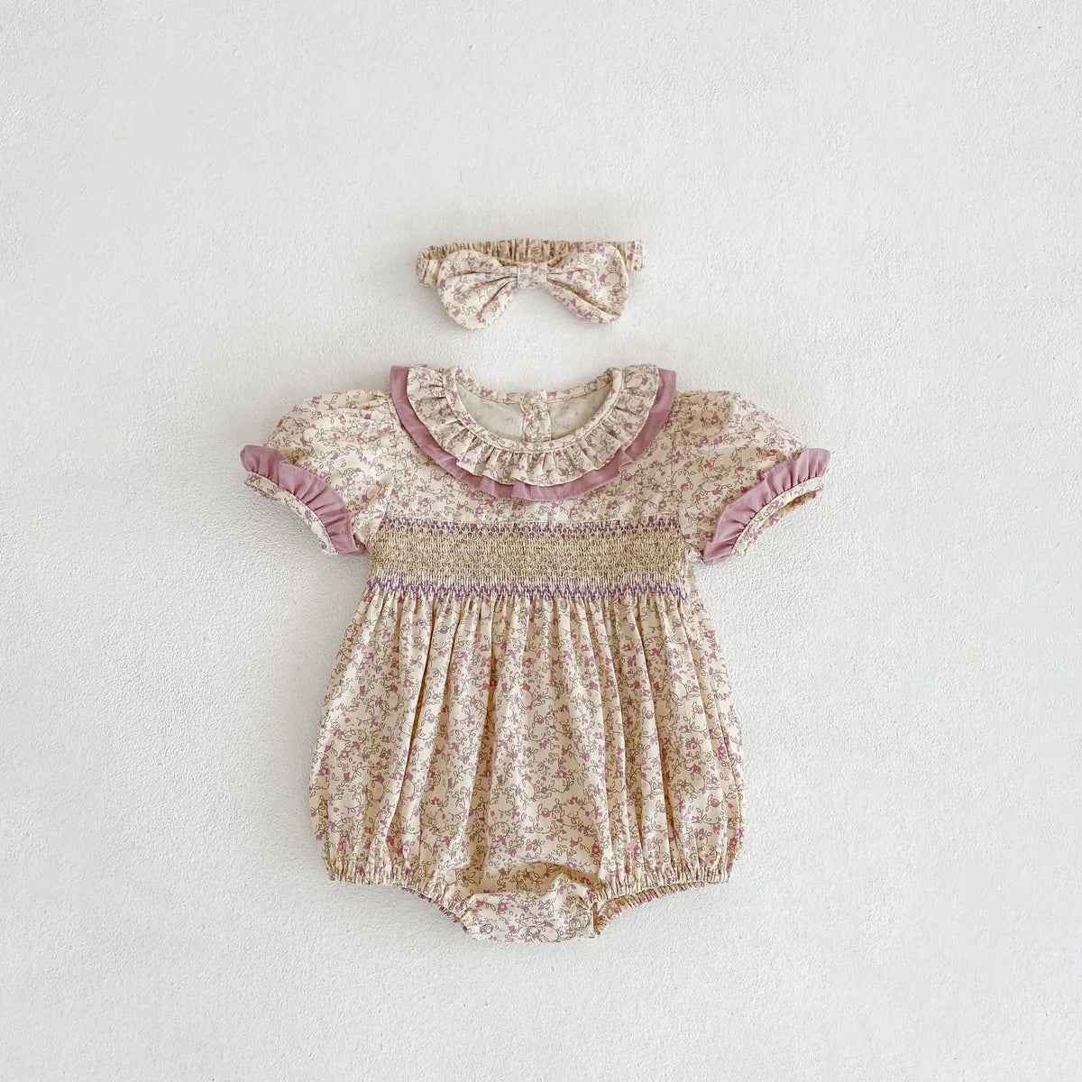 Floral Lace Cotton Baby Romper - Kindle Kids ABC - view 8